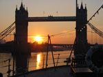 Tower Bridge, sun